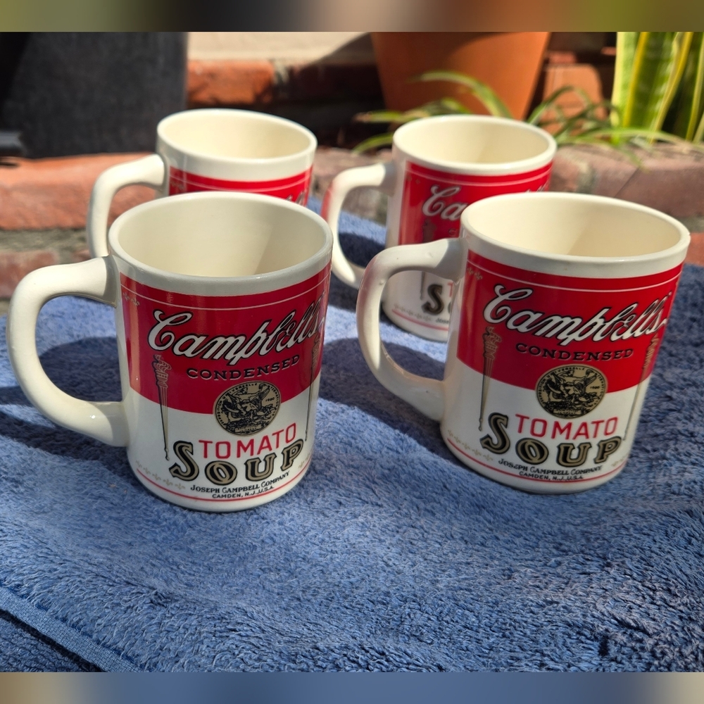 Campbell's Red Tomato Soup Ceramic Mugs - Set of 4 - Picture 3 of 12